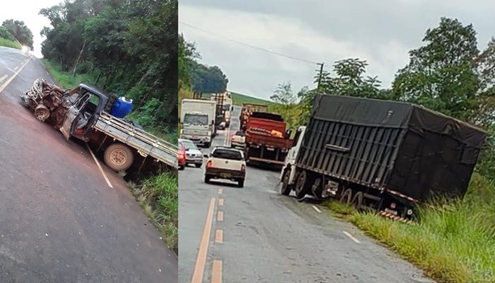 Quedas - Acidente é registrado na PR-484 próximo a fazendinha